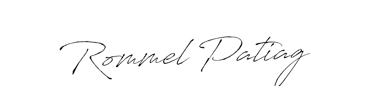 You should practise on your own different ways (Antro_Vectra) to write your name (Rommel Patiag) in signature. don't let someone else do it for you. Rommel Patiag signature style 6 images and pictures png