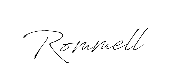 Use a signature maker to create a handwritten signature online. With this signature software, you can design (Antro_Vectra) your own signature for name Rommell. Rommell signature style 6 images and pictures png