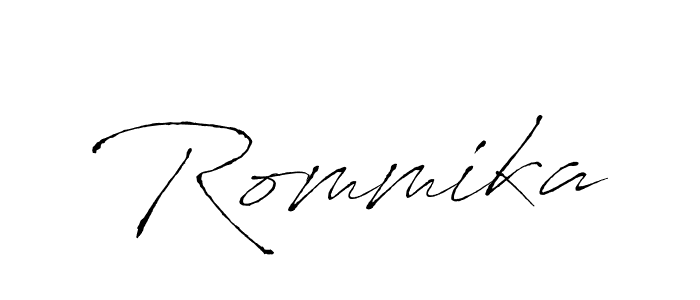 The best way (Antro_Vectra) to make a short signature is to pick only two or three words in your name. The name Rommika include a total of six letters. For converting this name. Rommika signature style 6 images and pictures png