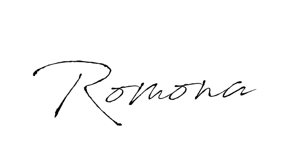 Use a signature maker to create a handwritten signature online. With this signature software, you can design (Antro_Vectra) your own signature for name Romona. Romona signature style 6 images and pictures png