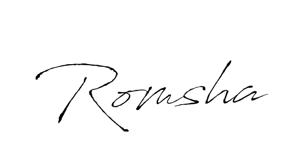 The best way (Antro_Vectra) to make a short signature is to pick only two or three words in your name. The name Romsha include a total of six letters. For converting this name. Romsha signature style 6 images and pictures png