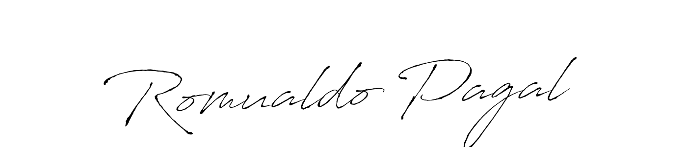 How to make Romualdo Pagal name signature. Use Antro_Vectra style for creating short signs online. This is the latest handwritten sign. Romualdo Pagal signature style 6 images and pictures png