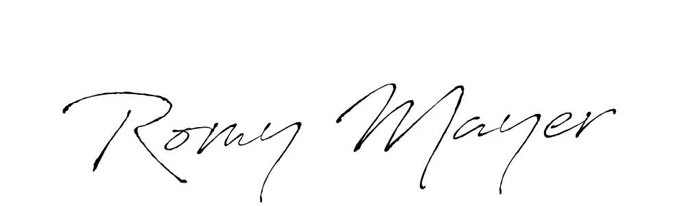 Design your own signature with our free online signature maker. With this signature software, you can create a handwritten (Antro_Vectra) signature for name Romy Mayer. Romy Mayer signature style 6 images and pictures png