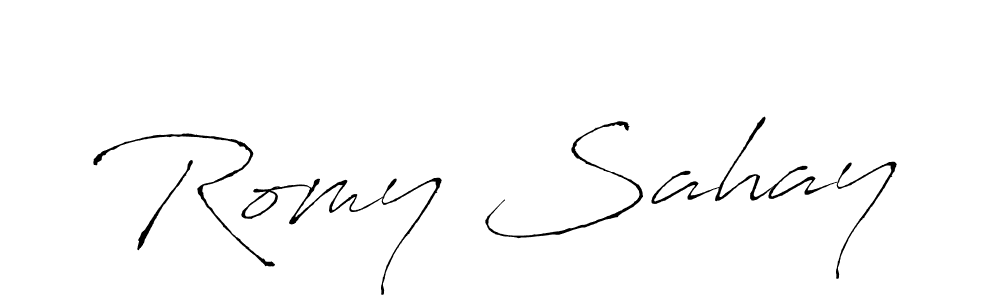 Romy Sahay stylish signature style. Best Handwritten Sign (Antro_Vectra) for my name. Handwritten Signature Collection Ideas for my name Romy Sahay. Romy Sahay signature style 6 images and pictures png