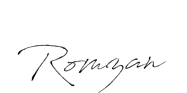 Create a beautiful signature design for name Romzan. With this signature (Antro_Vectra) fonts, you can make a handwritten signature for free. Romzan signature style 6 images and pictures png