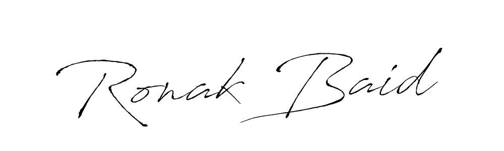 How to make Ronak Baid name signature. Use Antro_Vectra style for creating short signs online. This is the latest handwritten sign. Ronak Baid signature style 6 images and pictures png
