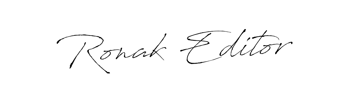 How to make Ronak Editor name signature. Use Antro_Vectra style for creating short signs online. This is the latest handwritten sign. Ronak Editor signature style 6 images and pictures png