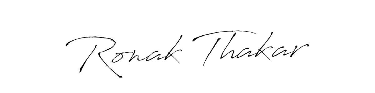 Make a beautiful signature design for name Ronak Thakar. With this signature (Antro_Vectra) style, you can create a handwritten signature for free. Ronak Thakar signature style 6 images and pictures png