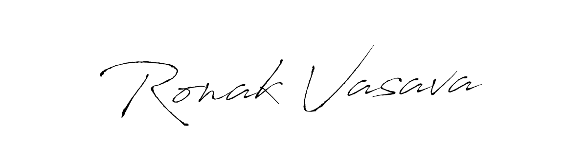 How to make Ronak Vasava name signature. Use Antro_Vectra style for creating short signs online. This is the latest handwritten sign. Ronak Vasava signature style 6 images and pictures png