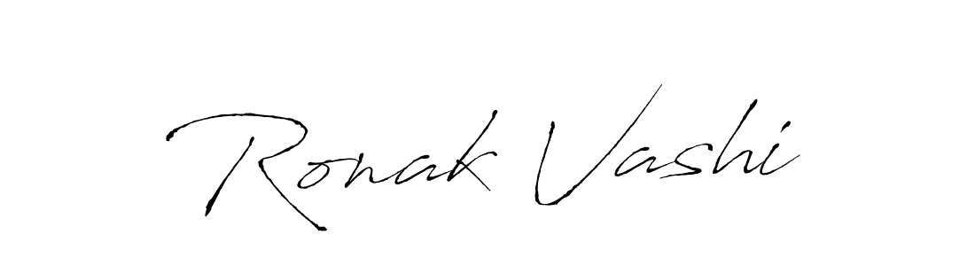 Make a beautiful signature design for name Ronak Vashi. With this signature (Antro_Vectra) style, you can create a handwritten signature for free. Ronak Vashi signature style 6 images and pictures png