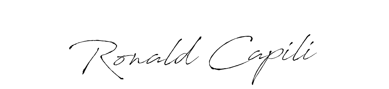 Use a signature maker to create a handwritten signature online. With this signature software, you can design (Antro_Vectra) your own signature for name Ronald Capili. Ronald Capili signature style 6 images and pictures png