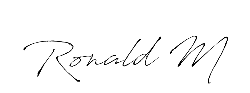 Similarly Antro_Vectra is the best handwritten signature design. Signature creator online .You can use it as an online autograph creator for name Ronald M. Ronald M signature style 6 images and pictures png
