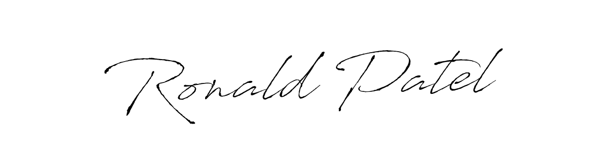 How to make Ronald Patel name signature. Use Antro_Vectra style for creating short signs online. This is the latest handwritten sign. Ronald Patel signature style 6 images and pictures png