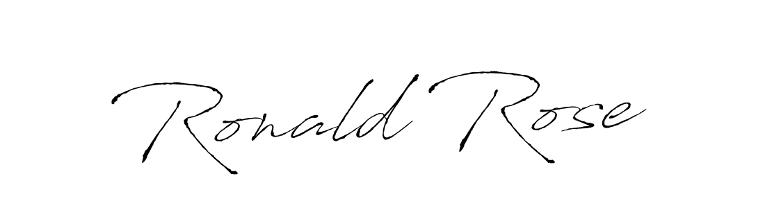 How to make Ronald Rose name signature. Use Antro_Vectra style for creating short signs online. This is the latest handwritten sign. Ronald Rose signature style 6 images and pictures png