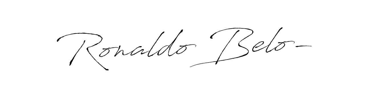 How to make Ronaldo Belo- name signature. Use Antro_Vectra style for creating short signs online. This is the latest handwritten sign. Ronaldo Belo- signature style 6 images and pictures png