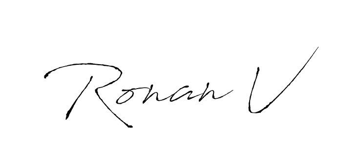 Design your own signature with our free online signature maker. With this signature software, you can create a handwritten (Antro_Vectra) signature for name Ronan V. Ronan V signature style 6 images and pictures png
