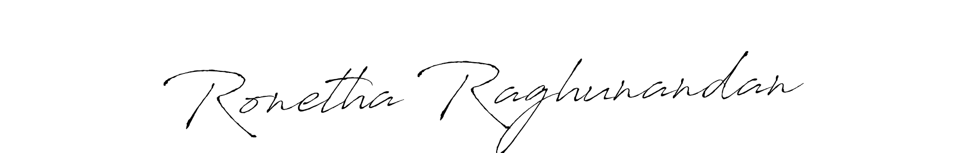 Create a beautiful signature design for name Ronetha Raghunandan. With this signature (Antro_Vectra) fonts, you can make a handwritten signature for free. Ronetha Raghunandan signature style 6 images and pictures png