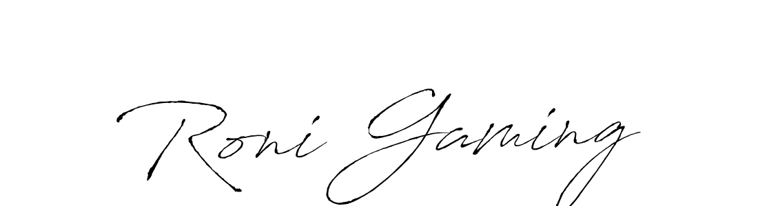 Create a beautiful signature design for name Roni Gaming. With this signature (Antro_Vectra) fonts, you can make a handwritten signature for free. Roni Gaming signature style 6 images and pictures png