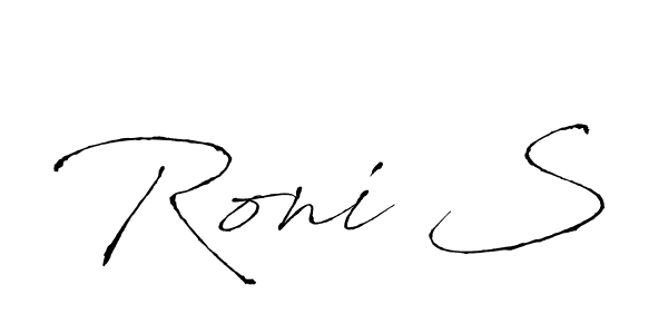 Use a signature maker to create a handwritten signature online. With this signature software, you can design (Antro_Vectra) your own signature for name Roni S. Roni S signature style 6 images and pictures png