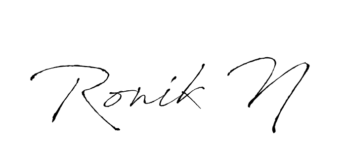 How to Draw Ronik N signature style? Antro_Vectra is a latest design signature styles for name Ronik N. Ronik N signature style 6 images and pictures png