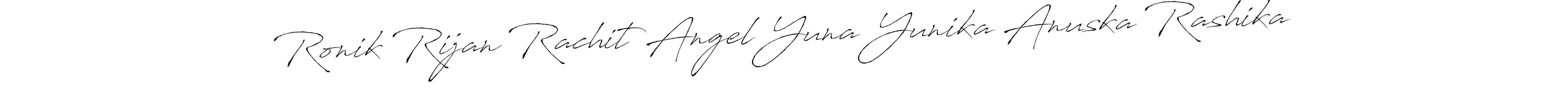 Also You can easily find your signature by using the search form. We will create Ronik Rijan Rachit Angel Yuna Yunika Anuska Rashika name handwritten signature images for you free of cost using Antro_Vectra sign style. Ronik Rijan Rachit Angel Yuna Yunika Anuska Rashika signature style 6 images and pictures png