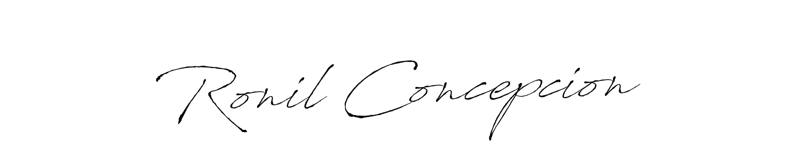 Antro_Vectra is a professional signature style that is perfect for those who want to add a touch of class to their signature. It is also a great choice for those who want to make their signature more unique. Get Ronil Concepcion name to fancy signature for free. Ronil Concepcion signature style 6 images and pictures png