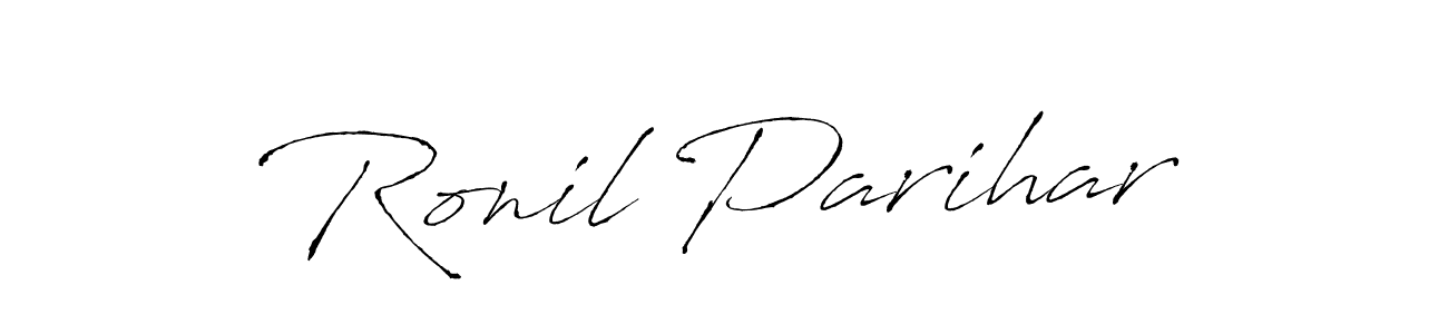 How to make Ronil Parihar name signature. Use Antro_Vectra style for creating short signs online. This is the latest handwritten sign. Ronil Parihar signature style 6 images and pictures png