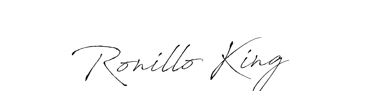 How to make Ronillo King signature? Antro_Vectra is a professional autograph style. Create handwritten signature for Ronillo King name. Ronillo King signature style 6 images and pictures png