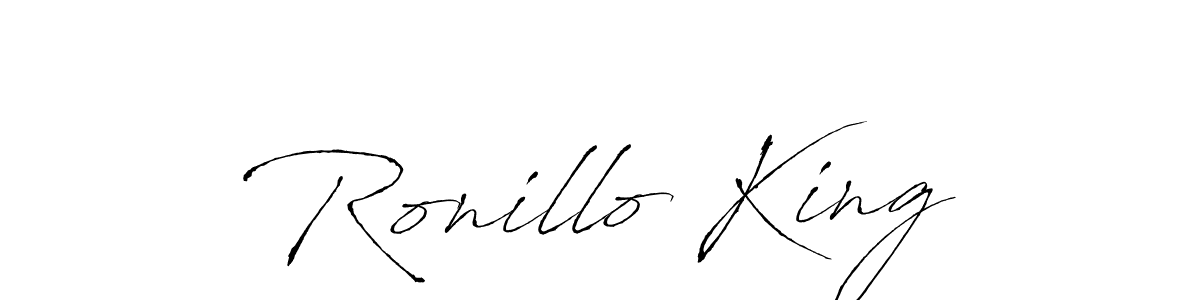 How to make Ronillo King signature? Antro_Vectra is a professional autograph style. Create handwritten signature for Ronillo King name. Ronillo King signature style 6 images and pictures png