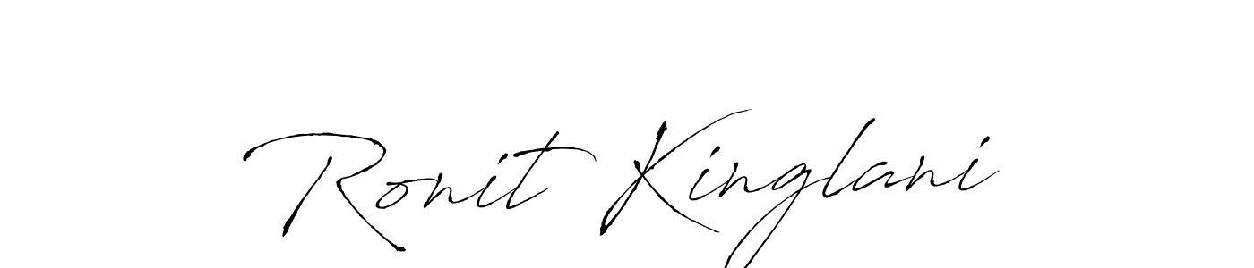 How to make Ronit Kinglani name signature. Use Antro_Vectra style for creating short signs online. This is the latest handwritten sign. Ronit Kinglani signature style 6 images and pictures png