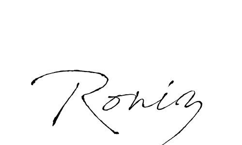 You can use this online signature creator to create a handwritten signature for the name Roniz. This is the best online autograph maker. Roniz signature style 6 images and pictures png