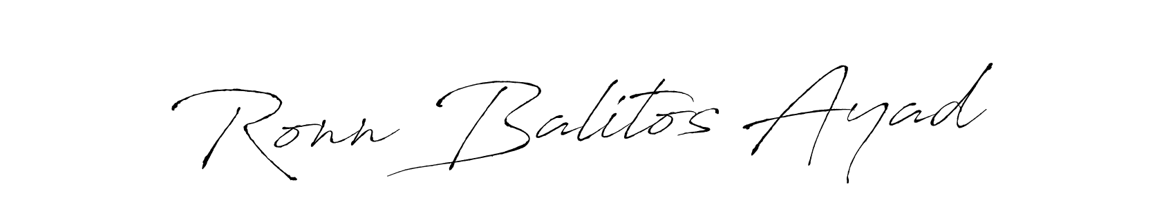 Make a beautiful signature design for name Ronn Balitos Ayad. With this signature (Antro_Vectra) style, you can create a handwritten signature for free. Ronn Balitos Ayad signature style 6 images and pictures png