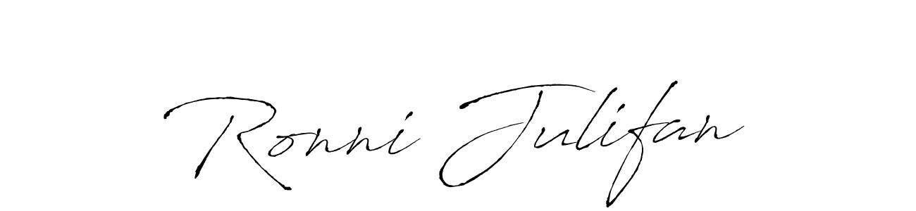 You can use this online signature creator to create a handwritten signature for the name Ronni Julifan. This is the best online autograph maker. Ronni Julifan signature style 6 images and pictures png