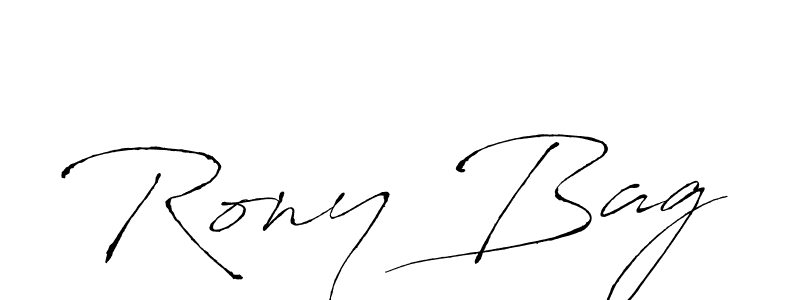 Use a signature maker to create a handwritten signature online. With this signature software, you can design (Antro_Vectra) your own signature for name Rony Bag. Rony Bag signature style 6 images and pictures png