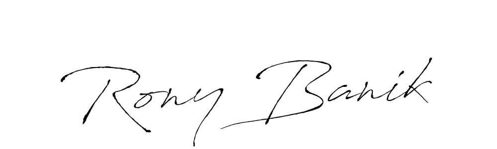 Design your own signature with our free online signature maker. With this signature software, you can create a handwritten (Antro_Vectra) signature for name Rony Banik. Rony Banik signature style 6 images and pictures png
