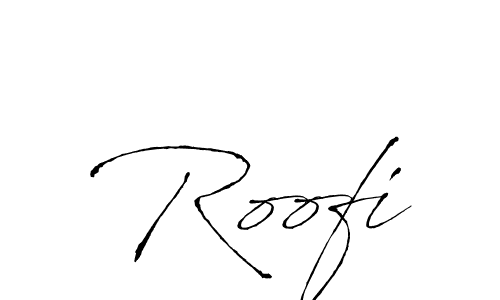Use a signature maker to create a handwritten signature online. With this signature software, you can design (Antro_Vectra) your own signature for name Roofi. Roofi signature style 6 images and pictures png