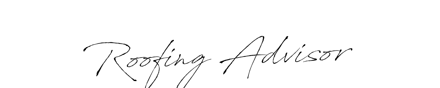 How to make Roofing Advisor name signature. Use Antro_Vectra style for creating short signs online. This is the latest handwritten sign. Roofing Advisor signature style 6 images and pictures png