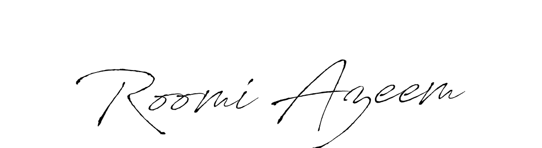 Antro_Vectra is a professional signature style that is perfect for those who want to add a touch of class to their signature. It is also a great choice for those who want to make their signature more unique. Get Roomi Azeem name to fancy signature for free. Roomi Azeem signature style 6 images and pictures png