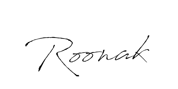 Make a beautiful signature design for name Roonak. With this signature (Antro_Vectra) style, you can create a handwritten signature for free. Roonak signature style 6 images and pictures png