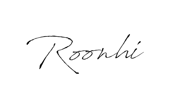 How to make Roonhi signature? Antro_Vectra is a professional autograph style. Create handwritten signature for Roonhi name. Roonhi signature style 6 images and pictures png