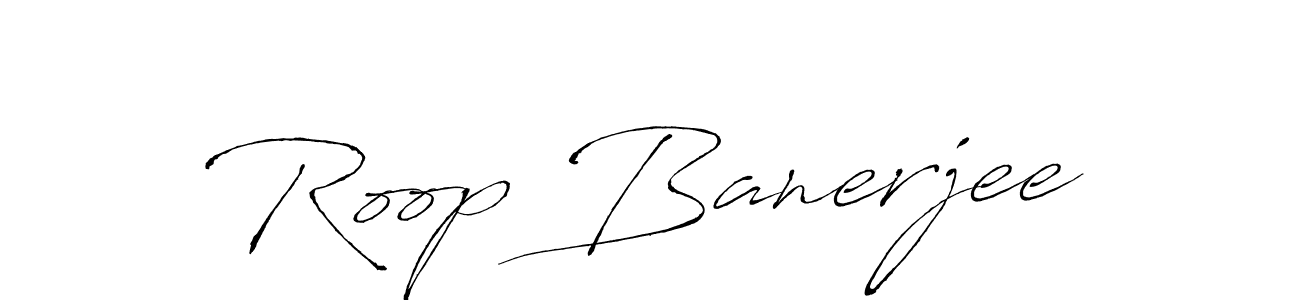 Create a beautiful signature design for name Roop Banerjee. With this signature (Antro_Vectra) fonts, you can make a handwritten signature for free. Roop Banerjee signature style 6 images and pictures png