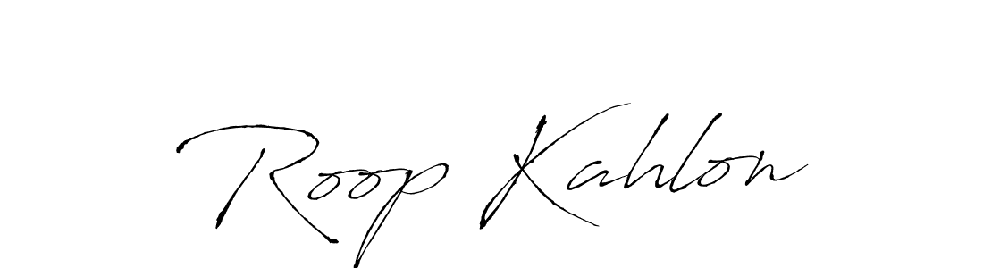 Antro_Vectra is a professional signature style that is perfect for those who want to add a touch of class to their signature. It is also a great choice for those who want to make their signature more unique. Get Roop Kahlon name to fancy signature for free. Roop Kahlon signature style 6 images and pictures png