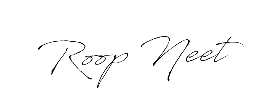 The best way (Antro_Vectra) to make a short signature is to pick only two or three words in your name. The name Roop Neet include a total of six letters. For converting this name. Roop Neet signature style 6 images and pictures png