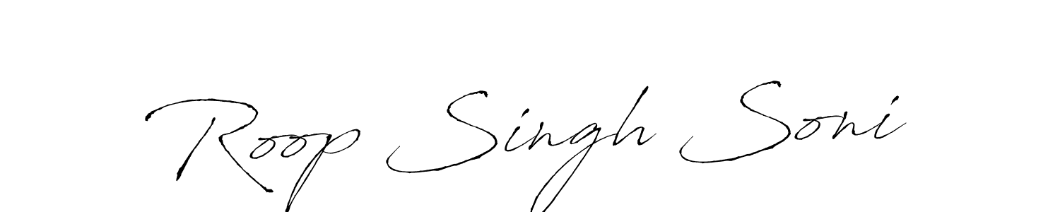 Create a beautiful signature design for name Roop Singh Soni. With this signature (Antro_Vectra) fonts, you can make a handwritten signature for free. Roop Singh Soni signature style 6 images and pictures png