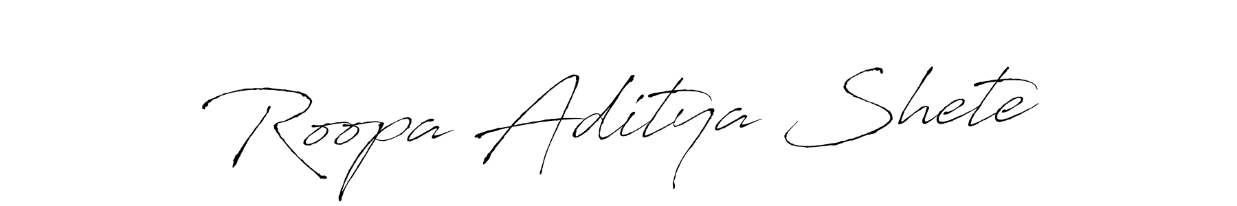 Antro_Vectra is a professional signature style that is perfect for those who want to add a touch of class to their signature. It is also a great choice for those who want to make their signature more unique. Get Roopa Aditya Shete name to fancy signature for free. Roopa Aditya Shete signature style 6 images and pictures png