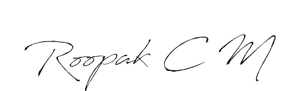 It looks lik you need a new signature style for name Roopak C M. Design unique handwritten (Antro_Vectra) signature with our free signature maker in just a few clicks. Roopak C M signature style 6 images and pictures png