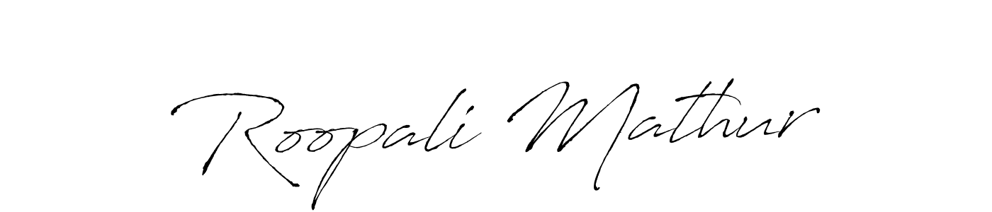 How to make Roopali Mathur signature? Antro_Vectra is a professional autograph style. Create handwritten signature for Roopali Mathur name. Roopali Mathur signature style 6 images and pictures png