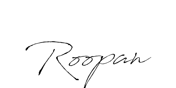 Use a signature maker to create a handwritten signature online. With this signature software, you can design (Antro_Vectra) your own signature for name Roopan. Roopan signature style 6 images and pictures png