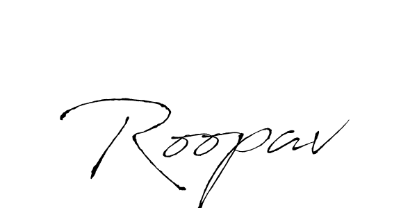 Antro_Vectra is a professional signature style that is perfect for those who want to add a touch of class to their signature. It is also a great choice for those who want to make their signature more unique. Get Roopav name to fancy signature for free. Roopav signature style 6 images and pictures png