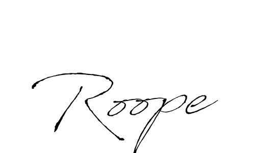 Design your own signature with our free online signature maker. With this signature software, you can create a handwritten (Antro_Vectra) signature for name Roope. Roope signature style 6 images and pictures png